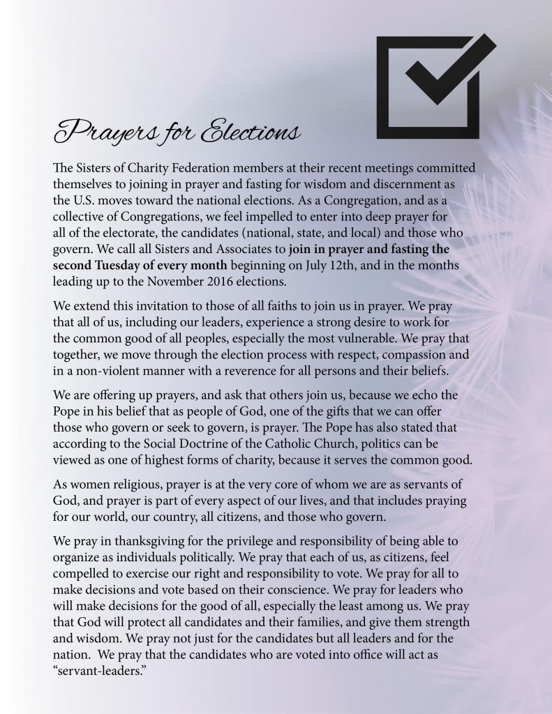 prayers for elections letter